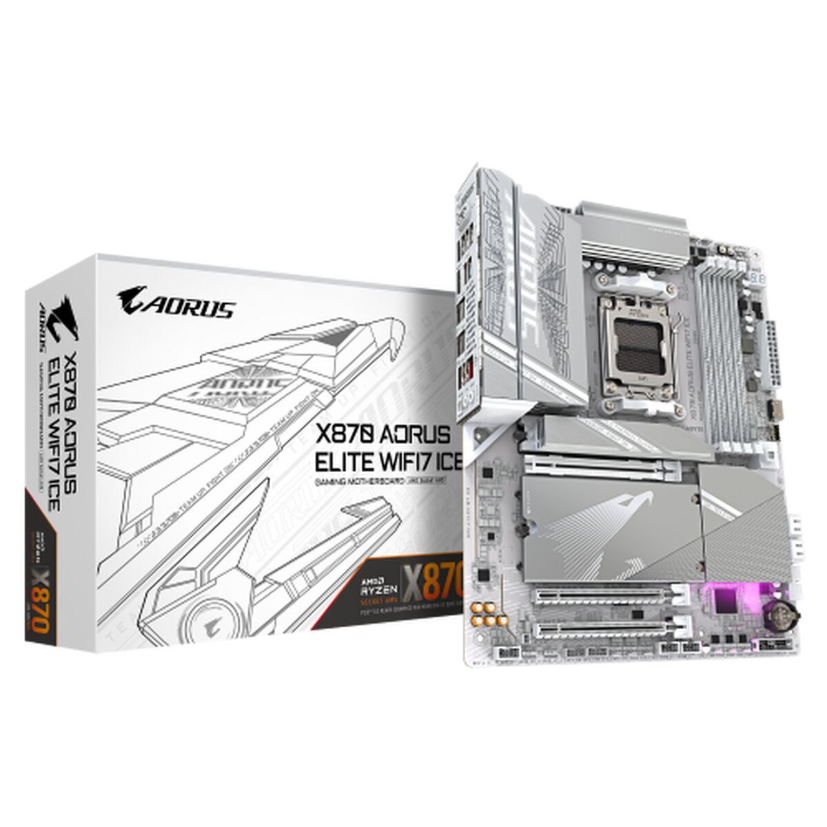 GIGABYTE X870 AORUS ELITE WIFI7 ICE AMD X870 Emplacement AM5 ATX