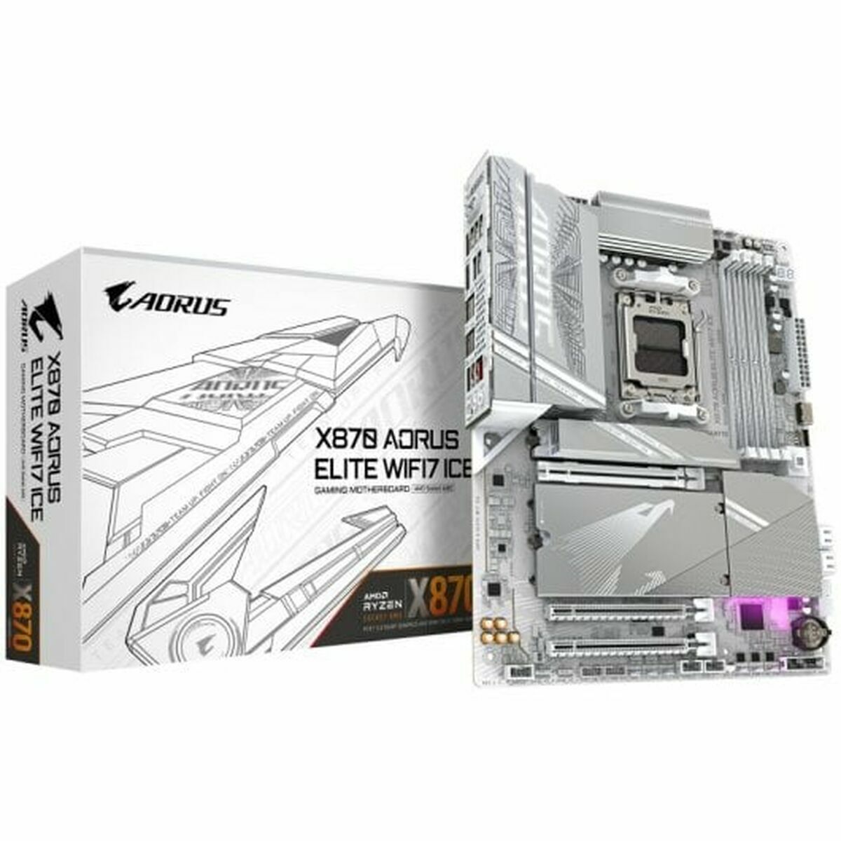 GIGABYTE X870 AORUS ELITE WIFI7 ICE AMD X870 Emplacement AM5 ATX