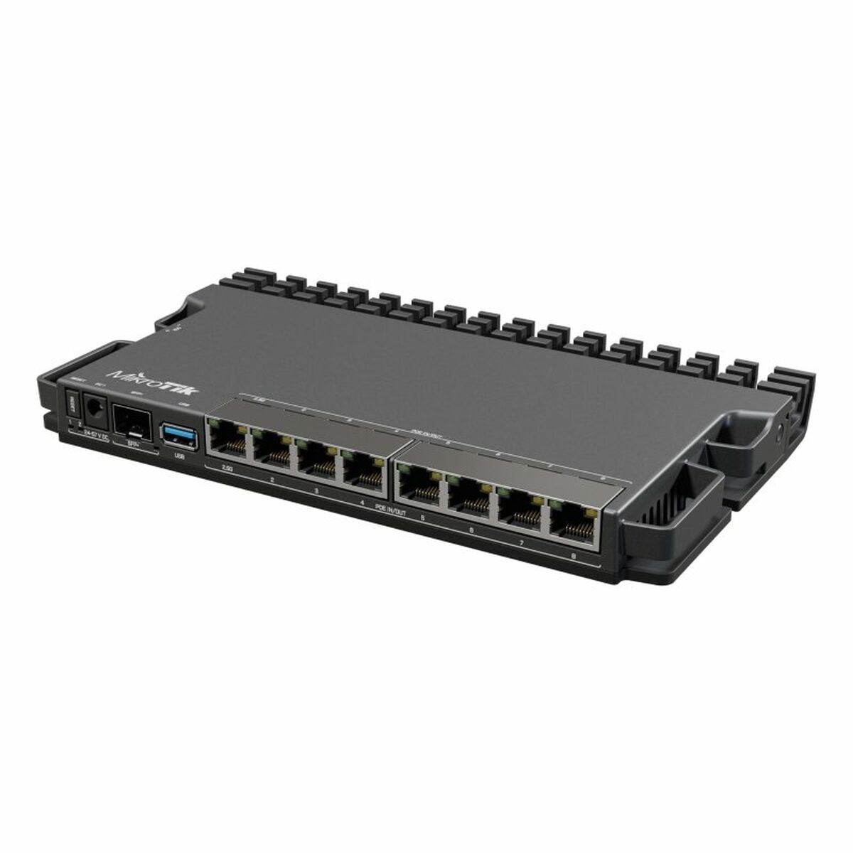 Mikrotik RouterBORD 5009UPr+S+IN with Marvell Armada ARMv8 CPU (4-cores, 1.4GHz per core), 1GB of DDR4 RAM, 1GB NAND storage, 1x 2.5Gbit LAN (802.3af/at PoE-out