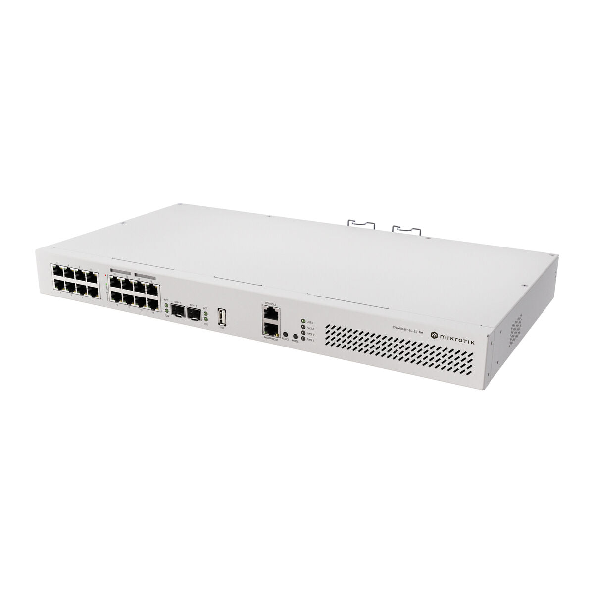 Mikrotik CRS418-8P-8G-2S+RM Cloud Router/Sw L2/L3 Gigabit Ethernet (10/100/1000) Connexion Ethernet, supportant l'alimentation via ce port (PoE) 1U