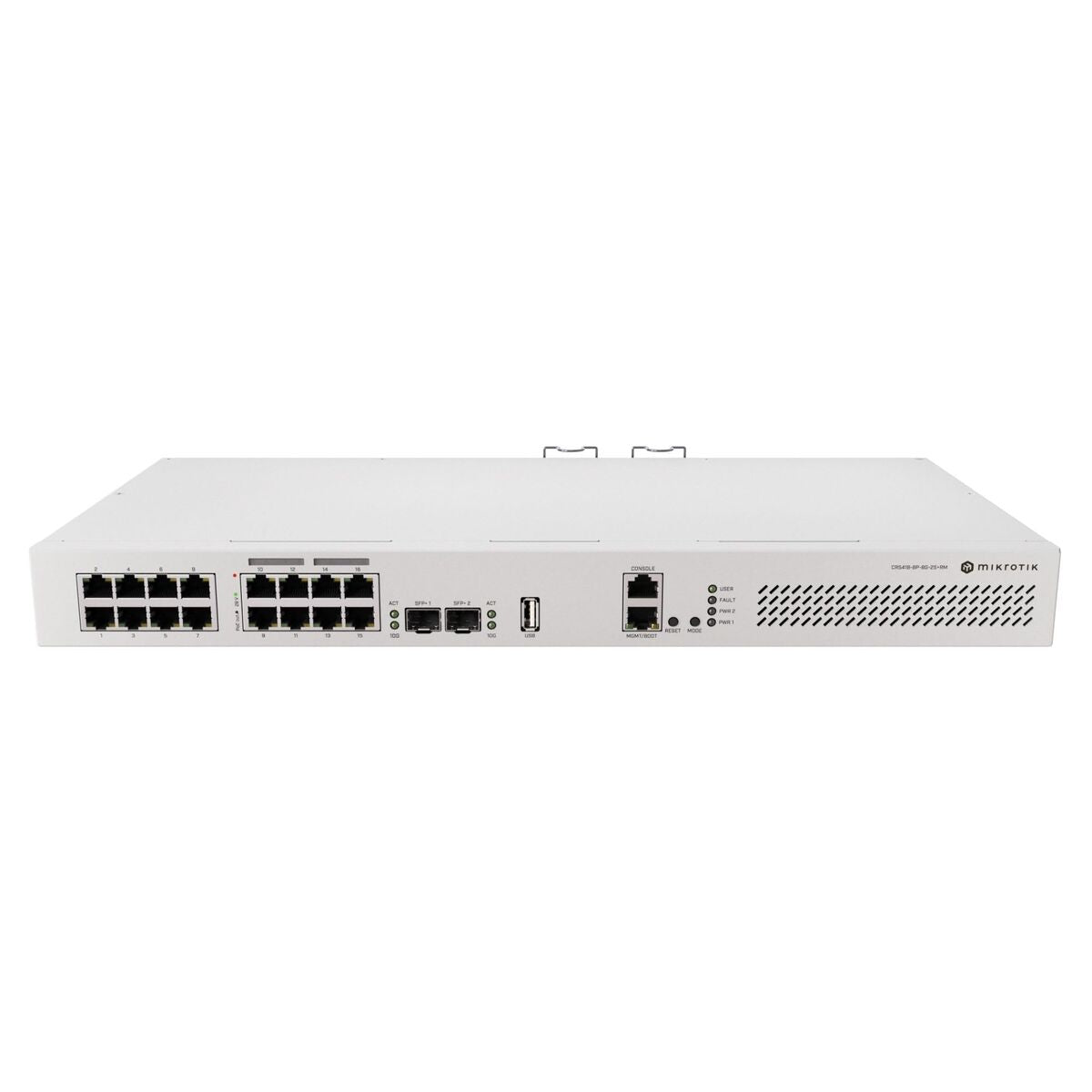 Mikrotik CRS418-8P-8G-2S+RM Cloud Router/Sw L2/L3 Gigabit Ethernet (10/100/1000) Connexion Ethernet, supportant l'alimentation via ce port (PoE) 1U