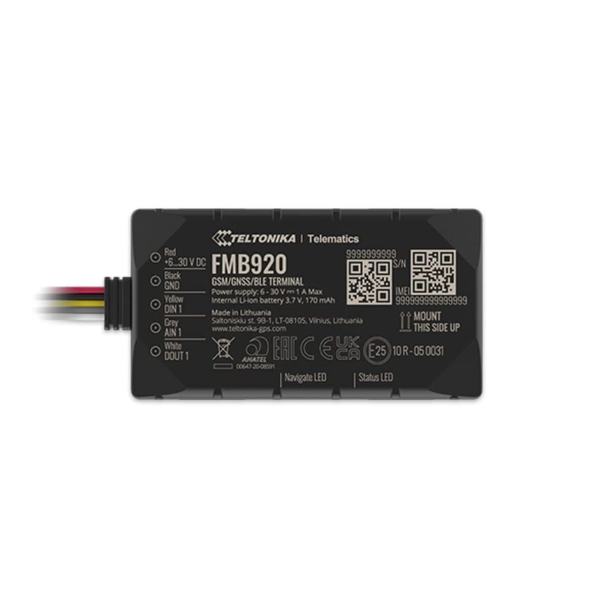 Teltonika FMB920 tracker GPS Universel 0,128 GB Noir