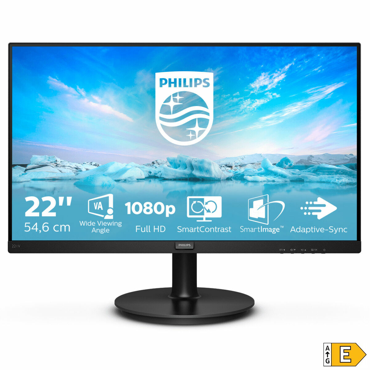 PHILIPS 221V8/00 Ã‰cran LED - 22''- 1920 x 1080 Full HD (1080p) @ 75 Hz - VA - 200 cd/mÂ² - 4000:1 - 4 ms - HDMI, VGA