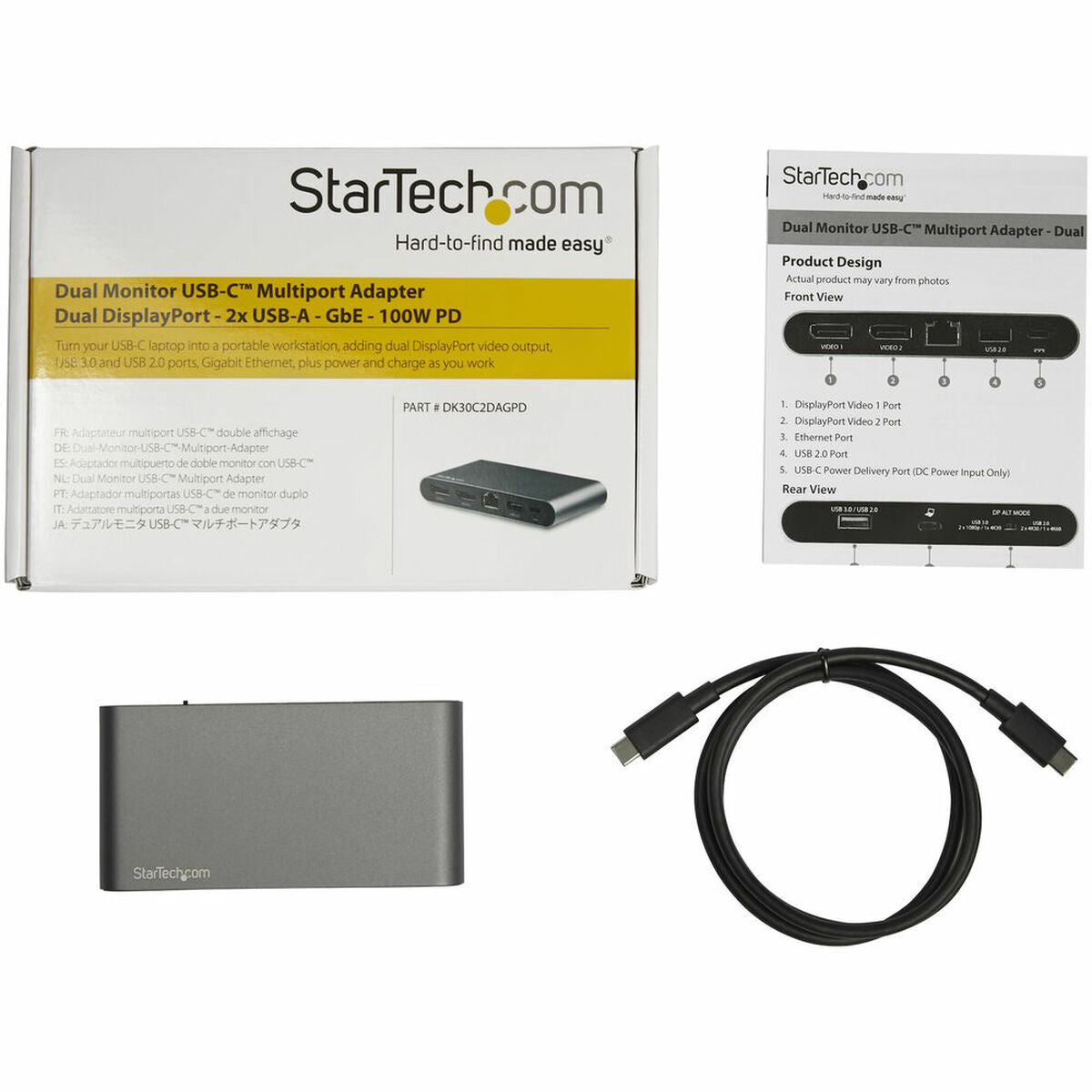 USB C Multiport Adapter Dual DP-PD