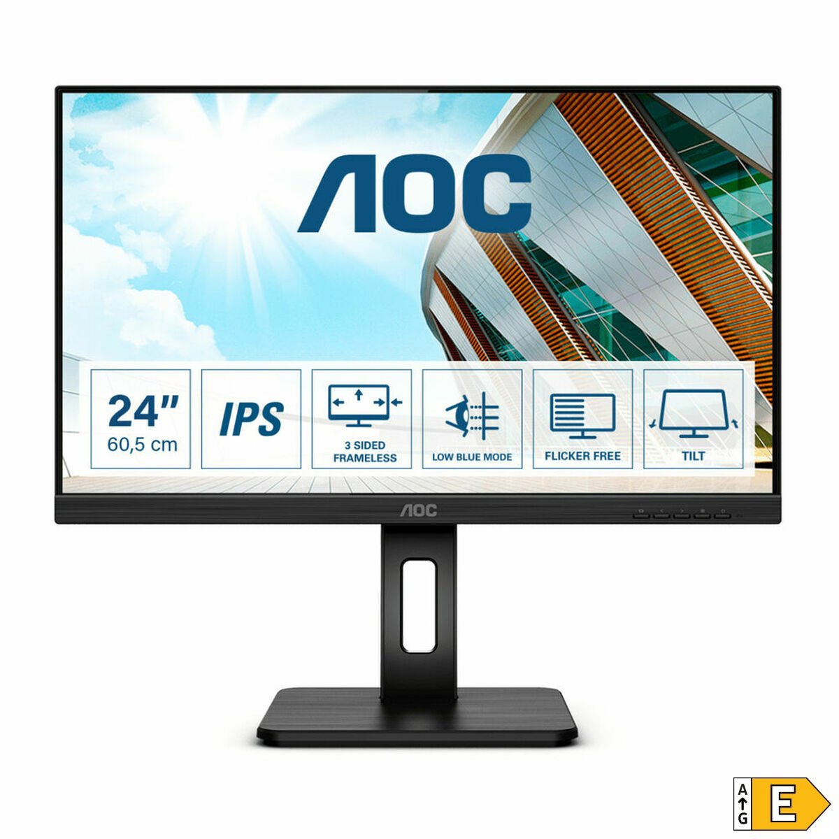 AOC Q24P2Q 23.8p 2560x1440 QHD IPS 250cd/m2 1000:1 4ms HDMI VGA DisplayPort haut-parleurs noir
