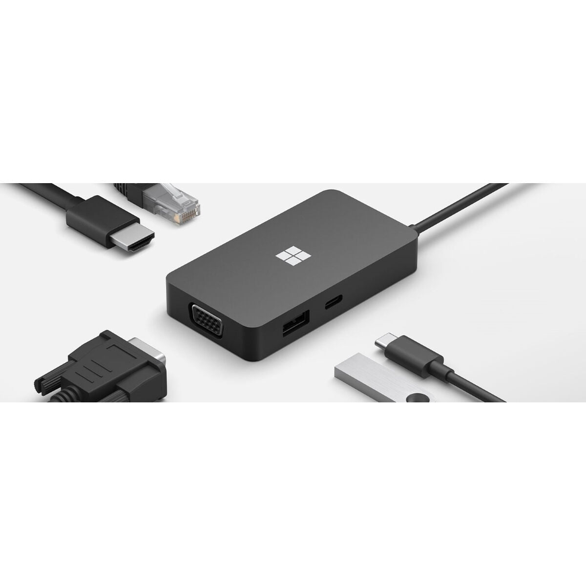 MICROSOFT Surface - USB-C Travel Hub - Station d'accueil - USB 3.2 - VGA - HDMI - Ethernet - GigE - 20cm - Noir