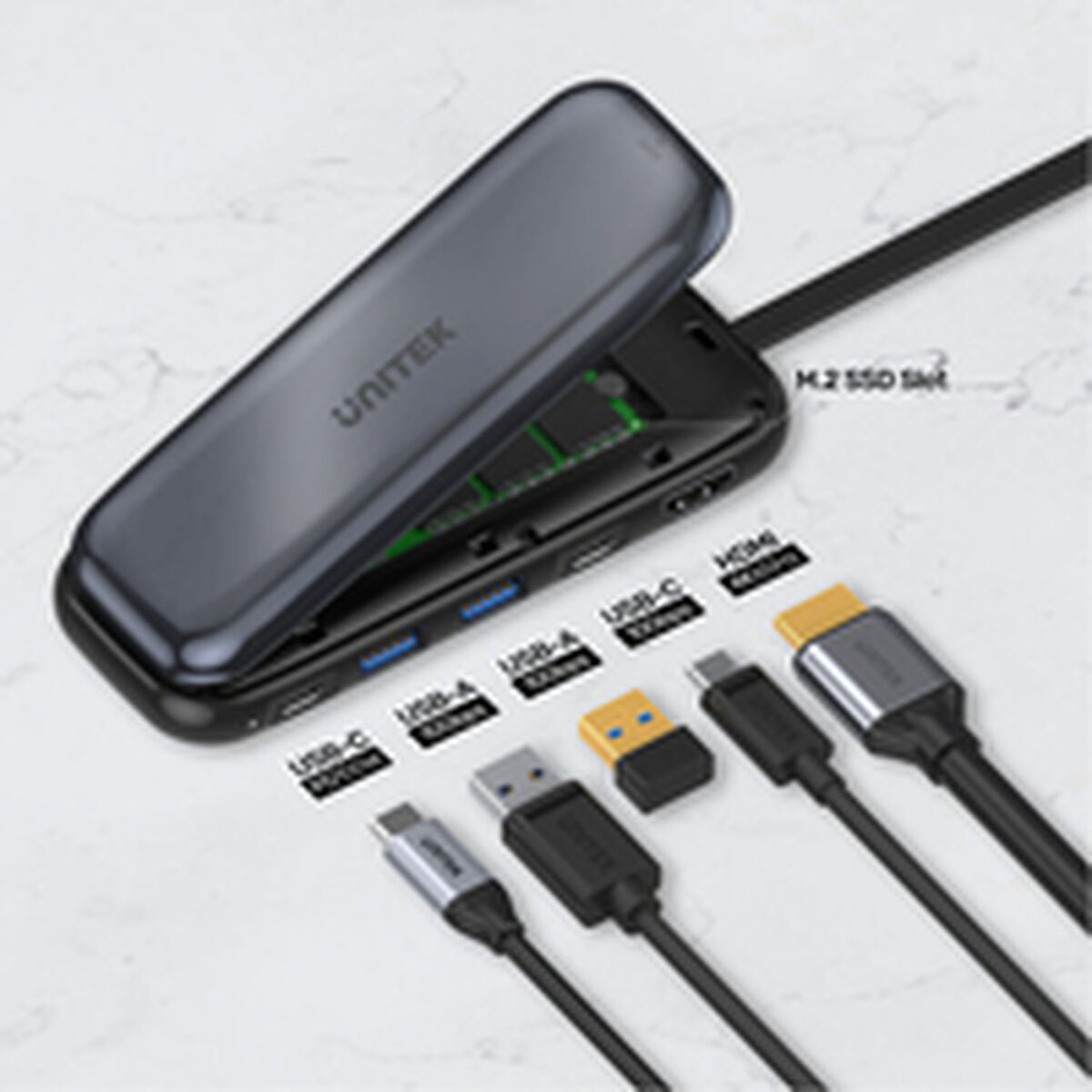 Boîtier SSD M.2  NVMe Docking HDMI + 2xUSB-A + PD100W