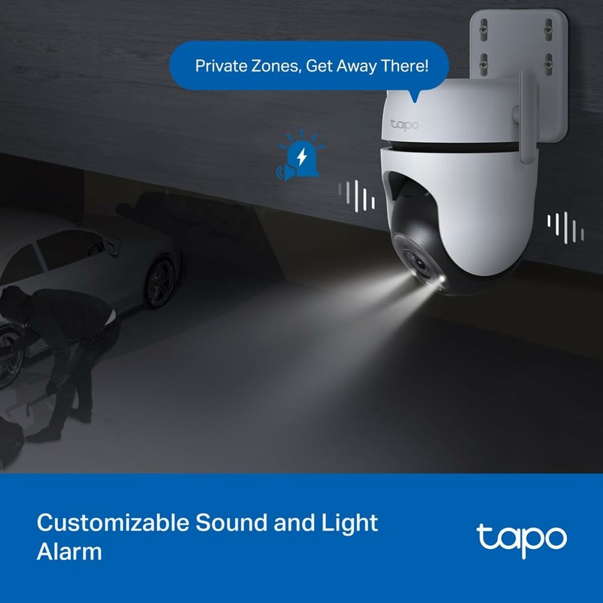 TP-LINK Outdoor Pan/Tilt Security Wi-Fi Camera 2K QHD 2560x1440 2.4GHz 2T2R 2x External Antennas 1x Ethernet Port