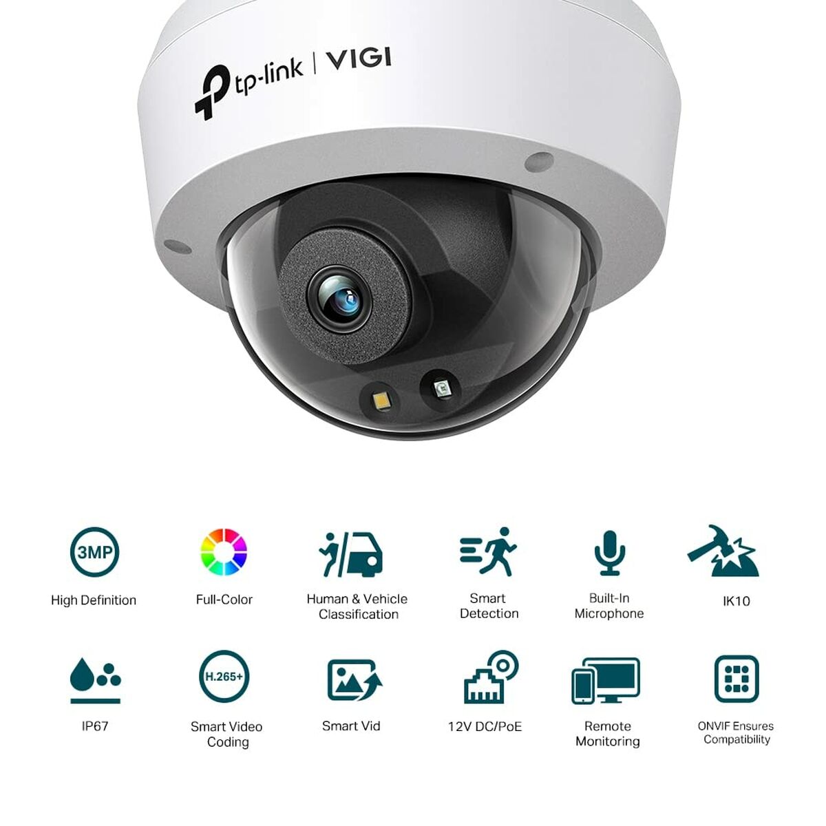 TP-Link VIGI C230 Dôme Caméra de sécurité IP Intérieure et extérieure 2304 x 1296 pixels Plafond