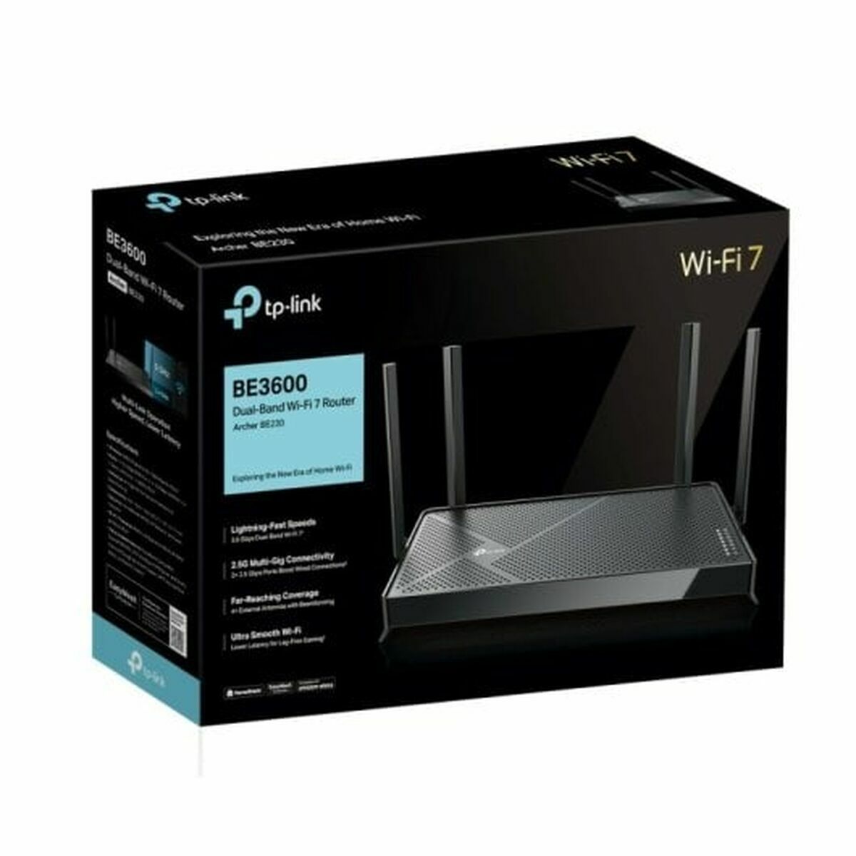 TP-LINK Archer BE230 BE3600 Dual-Band Wi-Fi 7 Router 688 Mbps at 2.4GHz + 2882Mbps at 5GHz 4x Antennas