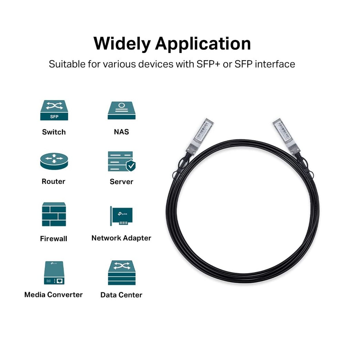 TP-LINK Omada 3m Direct Attach SFP+ Cable for 10 Gigabit Connections