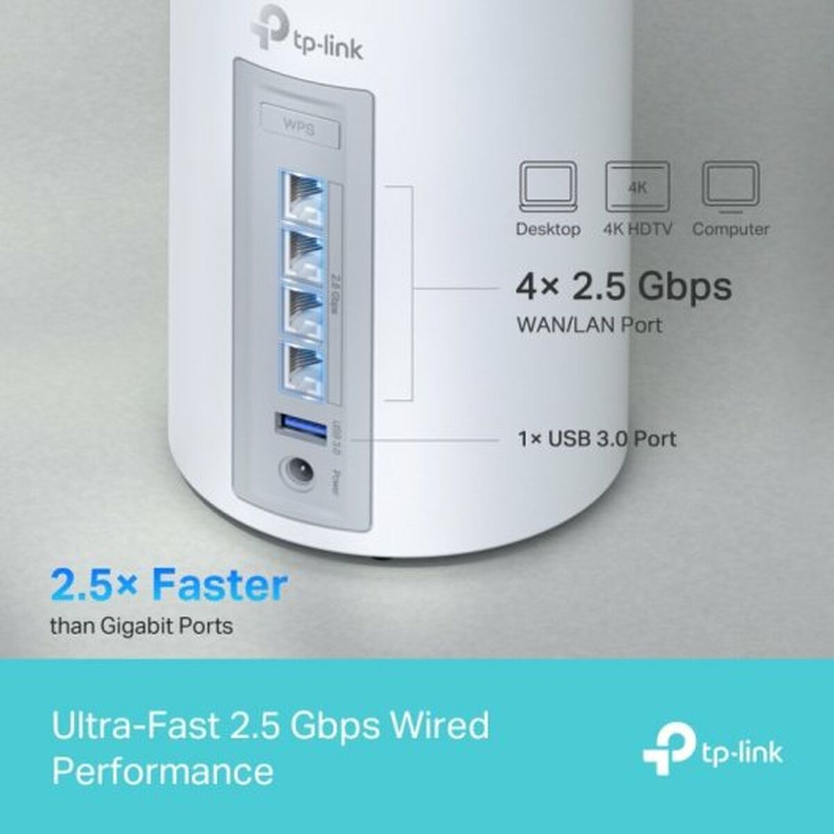 TP-LINK BE9300 Whole Home Mesh Wi-Fi 7 System Tri-Band 574Mbps at 2.4GHz + 2880Mbps at 5GHz + 5760Mbps at 6GHz