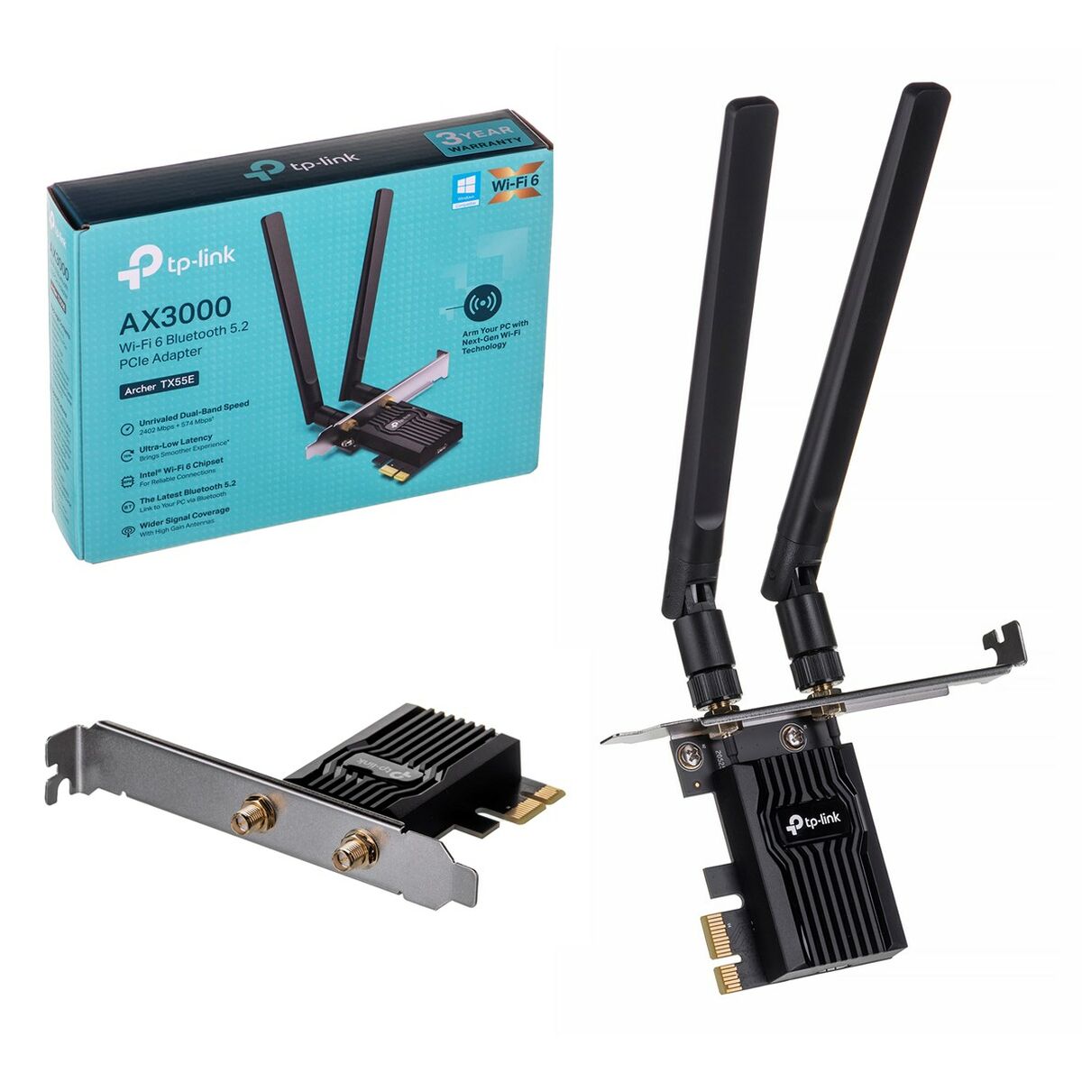 TP-LINK AX3000 Dual Band Wi-Fi 6 Bluetooth PCI Express Adapter