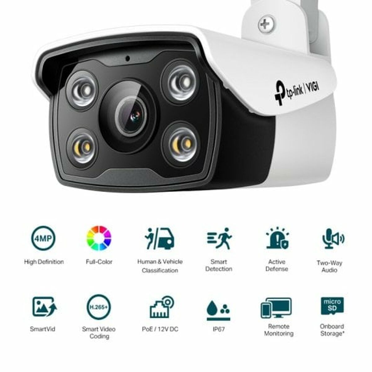 TP-LINK VIGI C340 4MM 4MP Outdoor Full-Color Bullet Network Camera