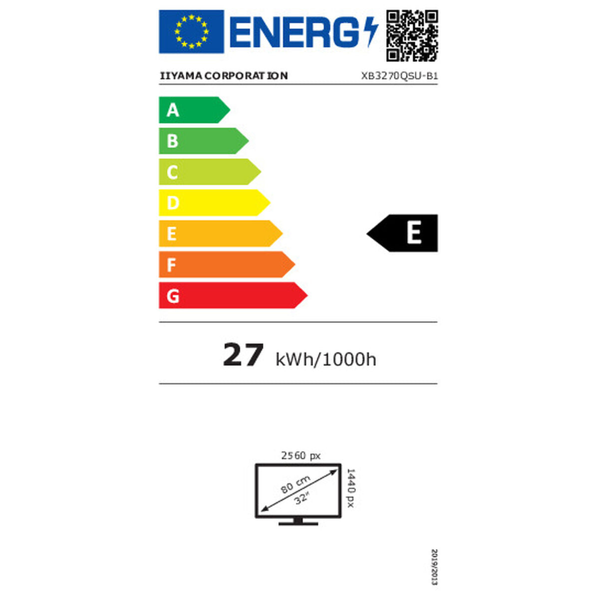 XB3270QSU-B1 32" IPS-2560x1440 250cd/m²