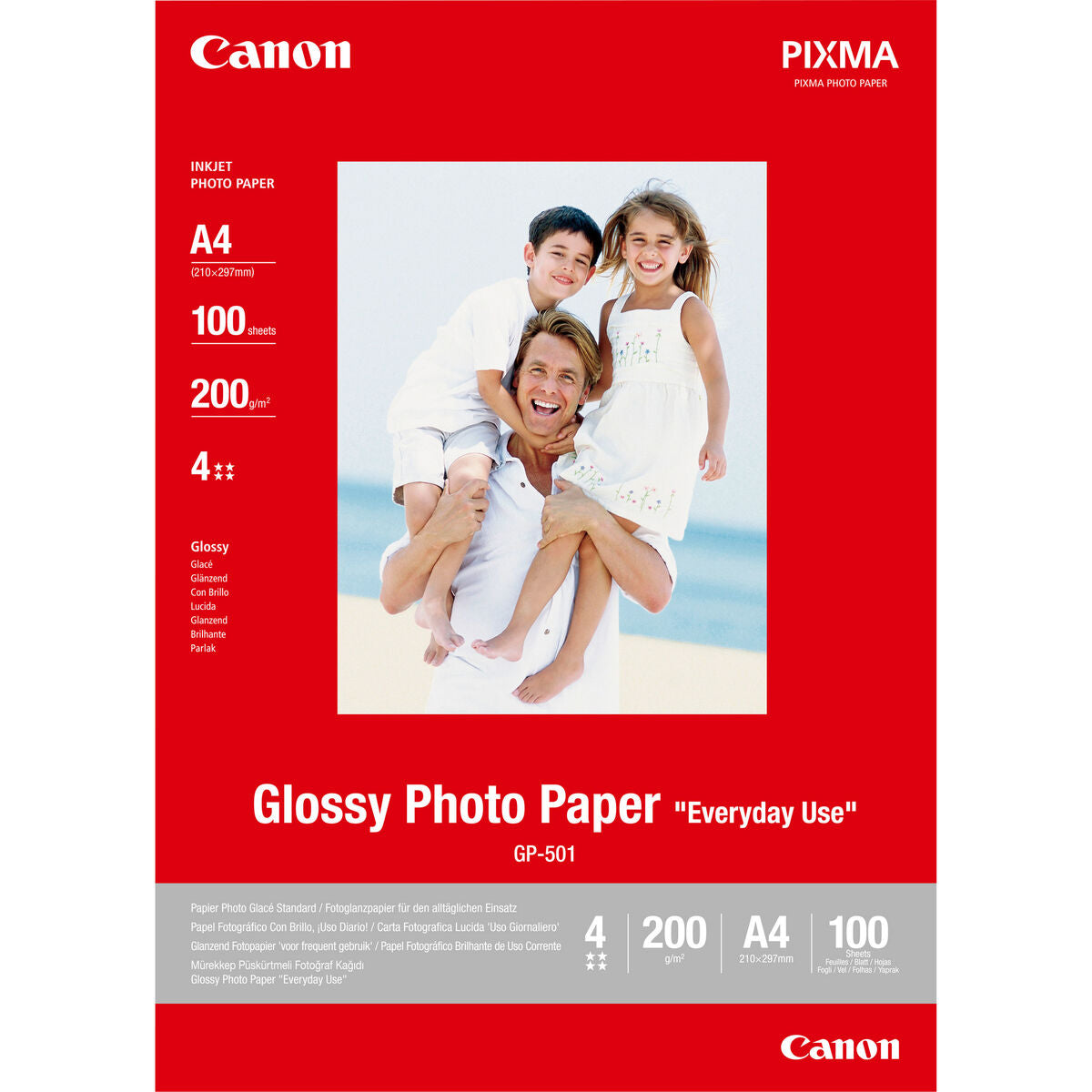 CANON GP-501 brillant photo  papier inkjet 210g/m2 A4 100 feuilles pack de 1