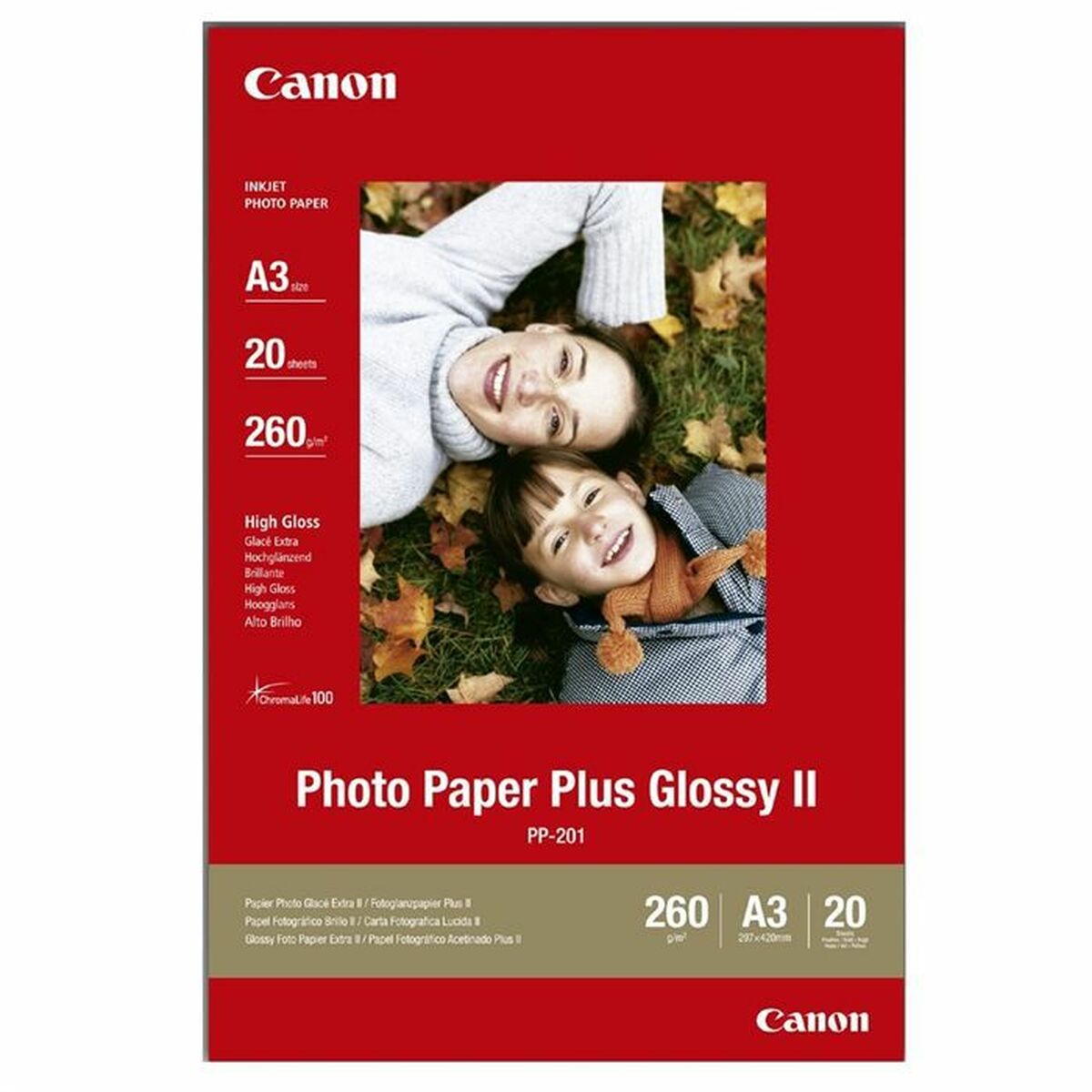 CANON PP-201 plus photo  papier 260g/m2 A3 20 feuilles pack de 1