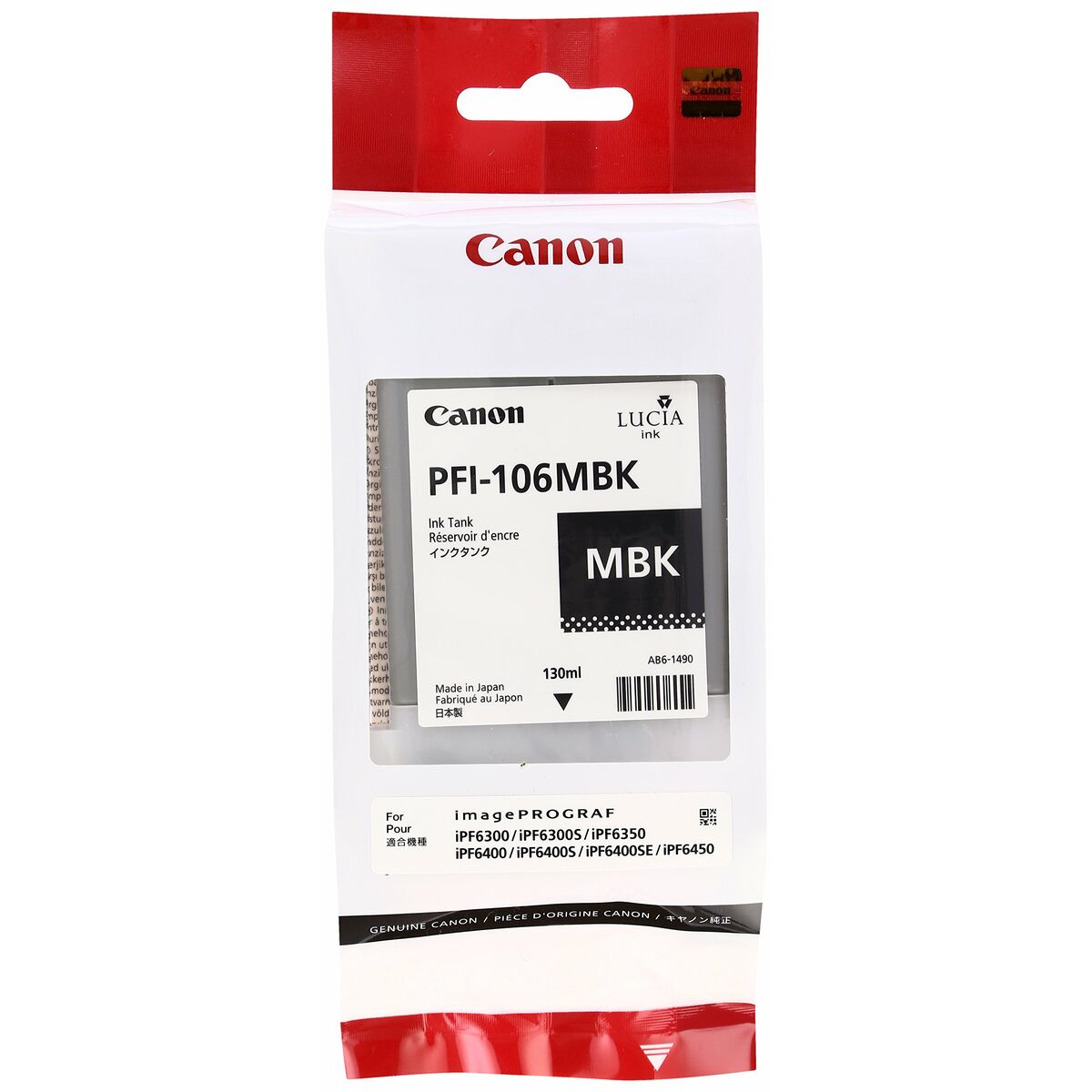 CANON PFI-106MBK cartouche dencre noir mat capacité standard 130 ml pack de 1