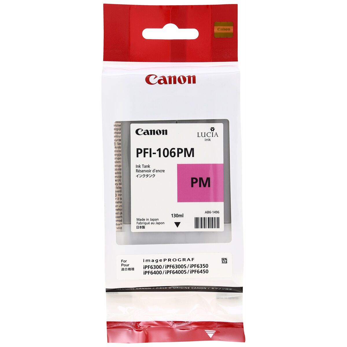 CANON PFI-106PM cartouche dencre photo magenta capacité standard 130 ml pack de 1