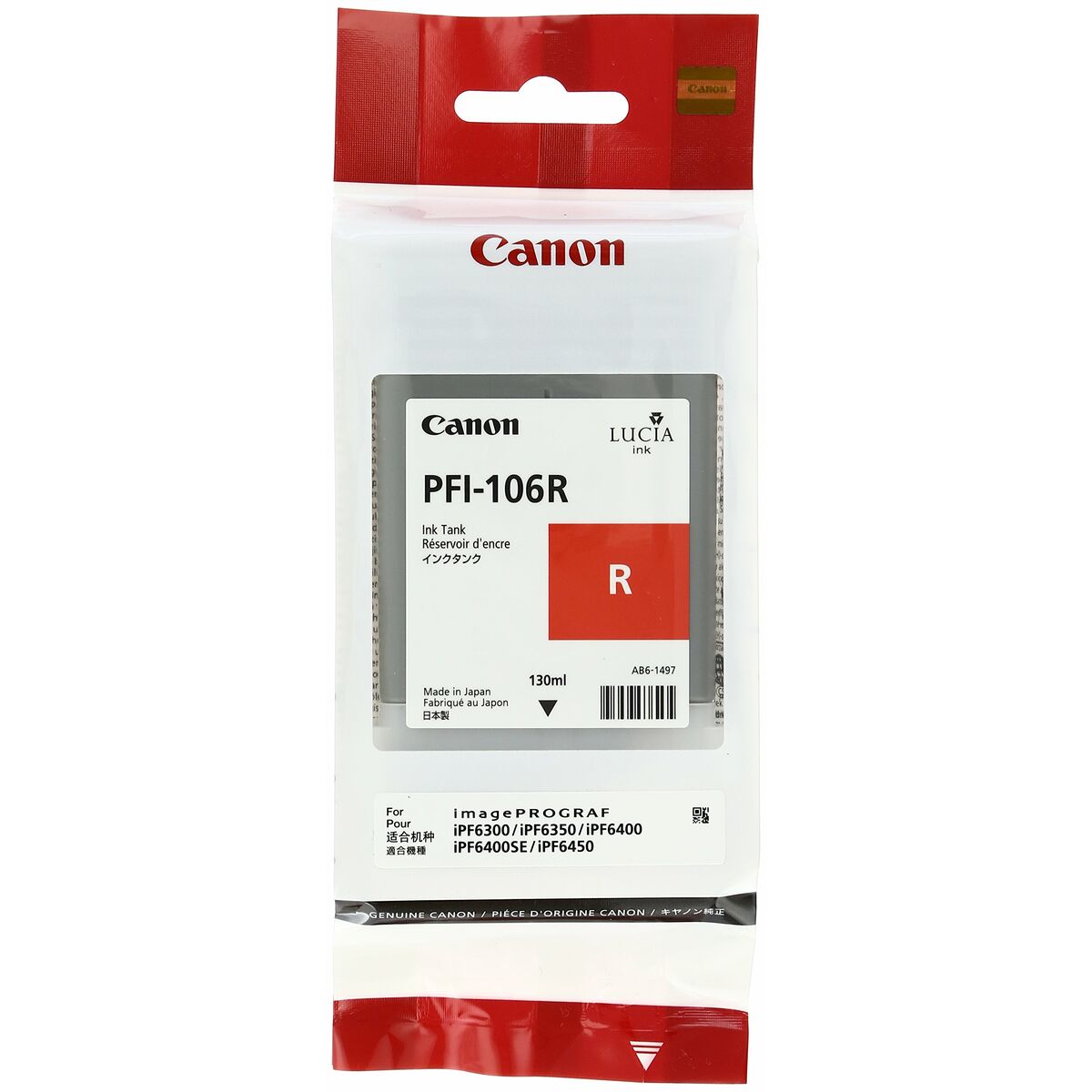 CANON PFI-106R cartouche dencre rouge capacité standard 130 ml pack de 1