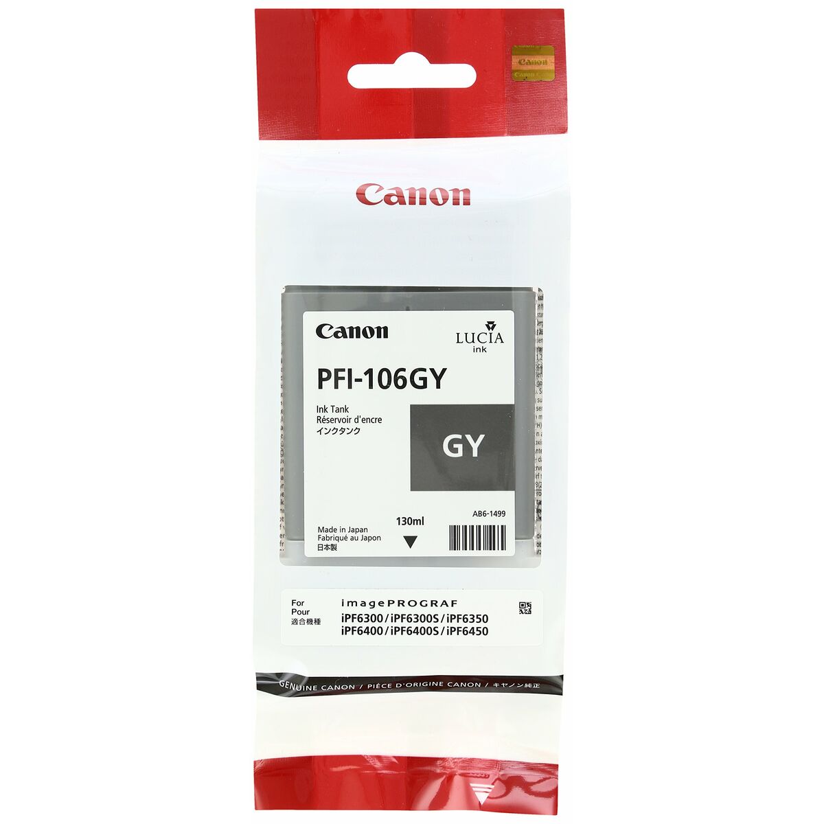 CANON PFI-106GY cartouche dencre gris capacité standard 130 ml pack de 1