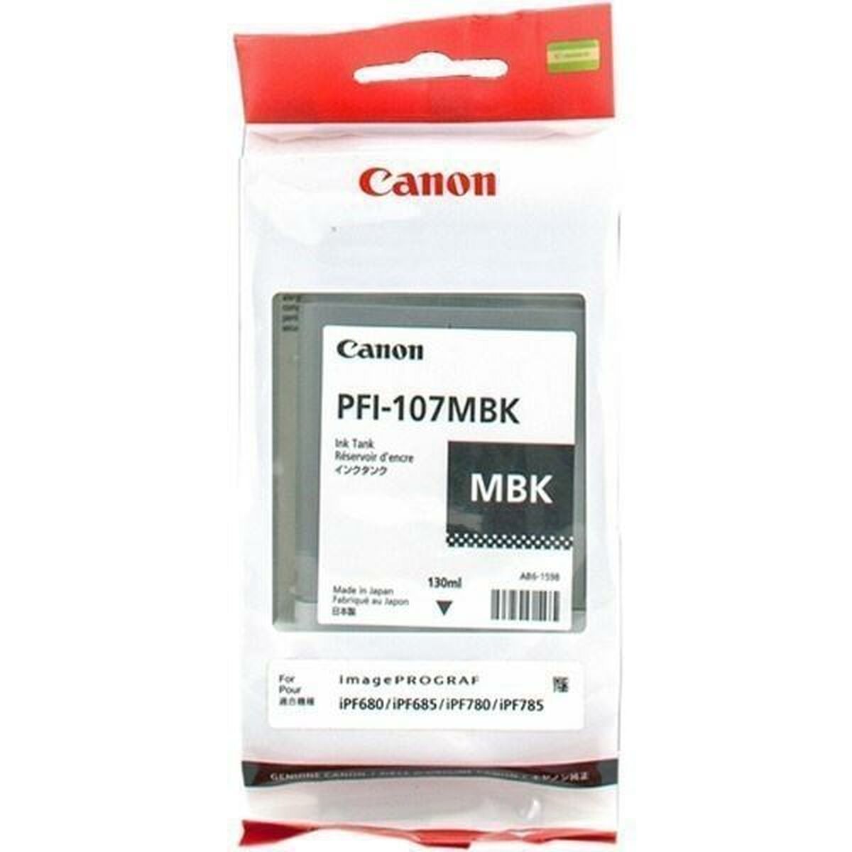 CANON PFI-107MBK cartouche d encre noir mat capacité standard 130ml pack de 1