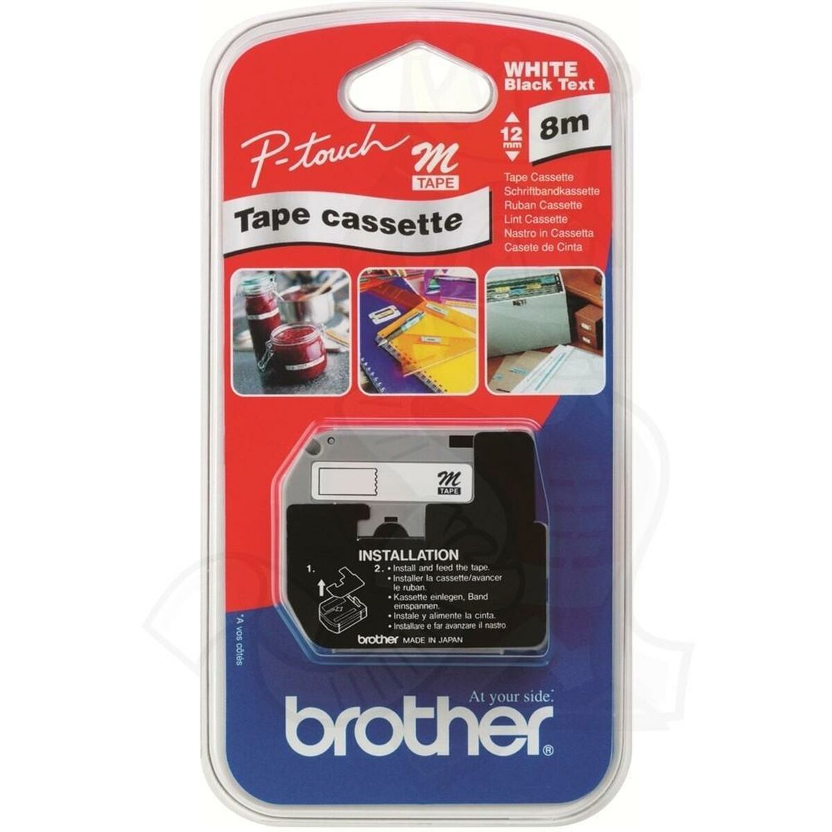 BROTHER P-TOUCH MK-221B noir sur blanc 9mm