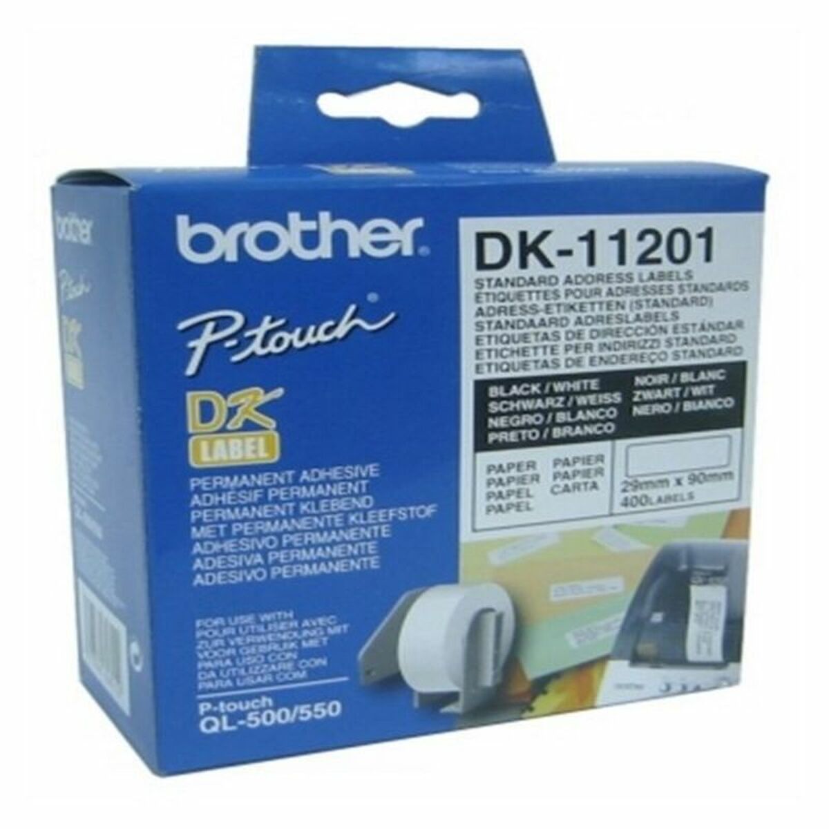 BROTHER P-TOUCH DK-11201 die-cut standard address label 29x90mm 400 labels