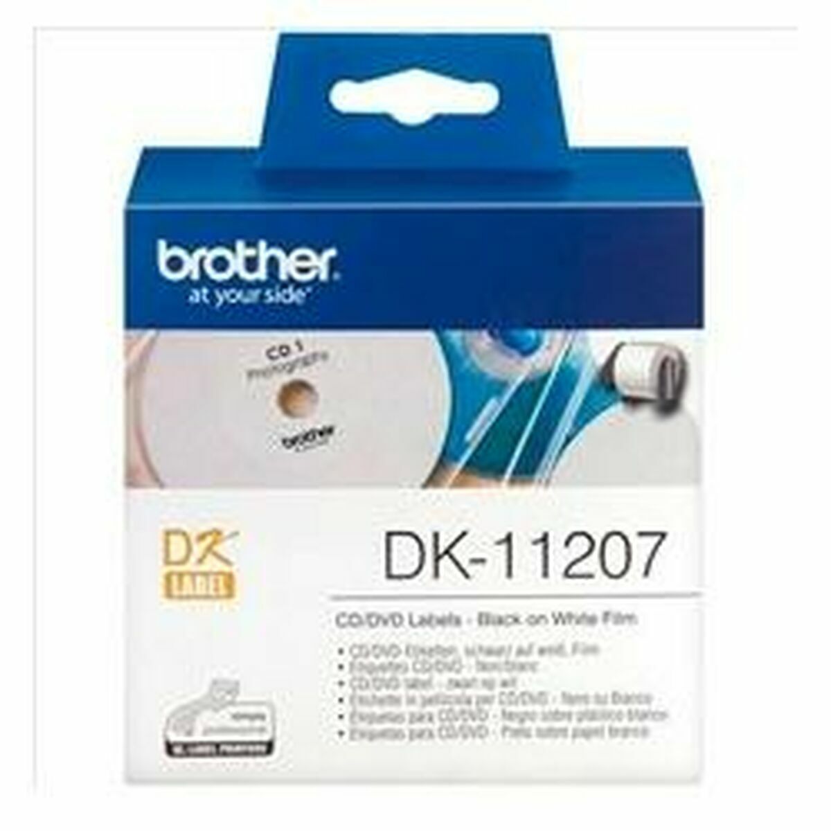 BROTHER P-TOUCH DK-11207 die-cut CD / DVD label (film) diameter 58mm 100 labels