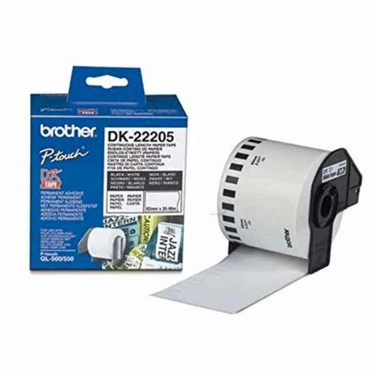 BROTHER P-TOUCH DK-22205 continue length  papier 62mm x 30.48m
