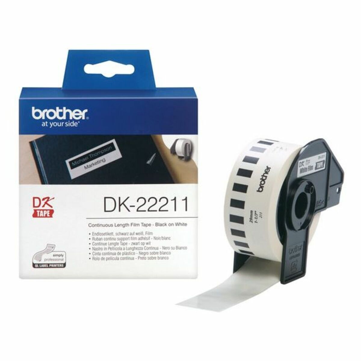 Label tape/white 29mmx15.24m f QL-series