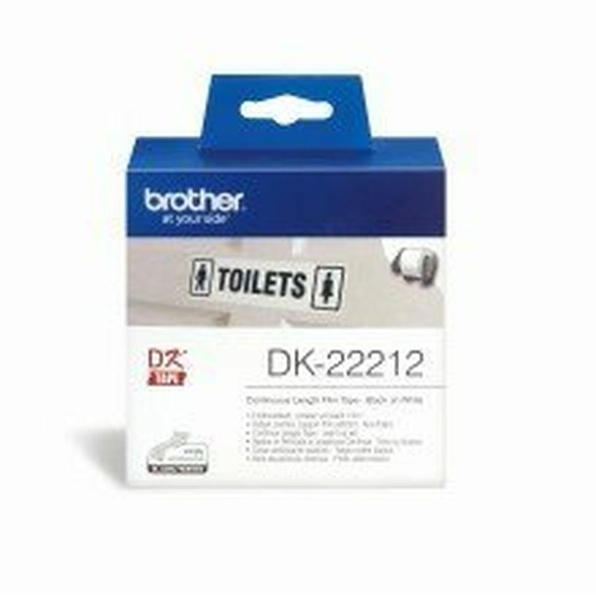 BROTHER P-TOUCH DK-22212 blanc continue length film 62mm x 15.24m
