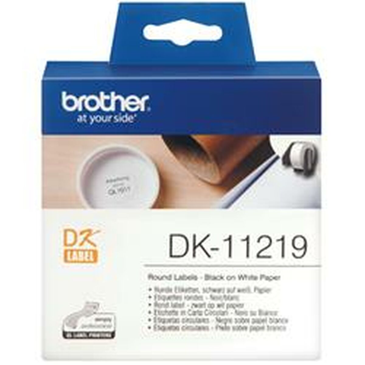 BROTHER P-TOUCH DK-11219 die-cut round label 12x12mm 1200 labels