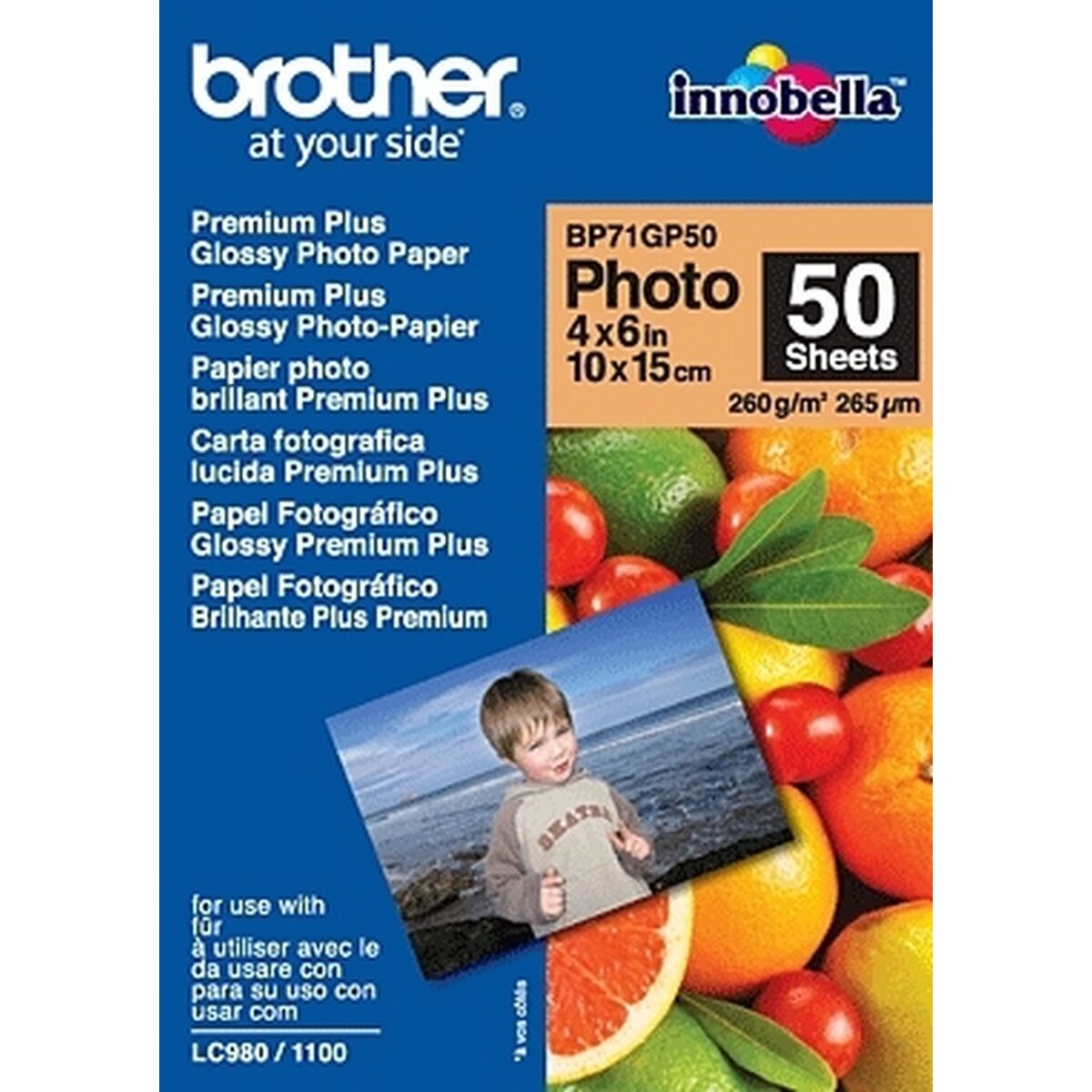 BROTHER brillant photo  papier blanc 100x150mm 50 feuilles