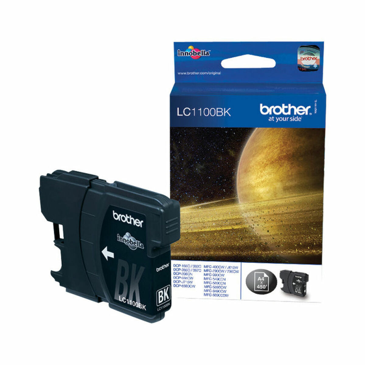 BROTHER LC-1100 cartouche d encre noir capacité standard 9.5ml 450 pages pack de 1
