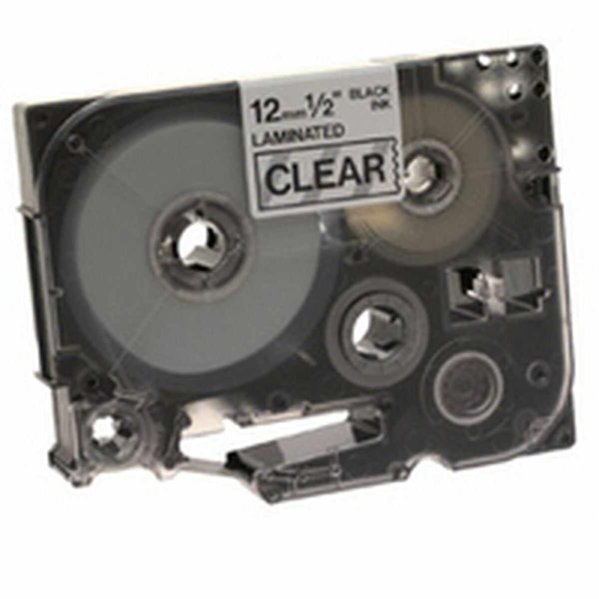 Tape/12mm black on clear f P-Touch TZE