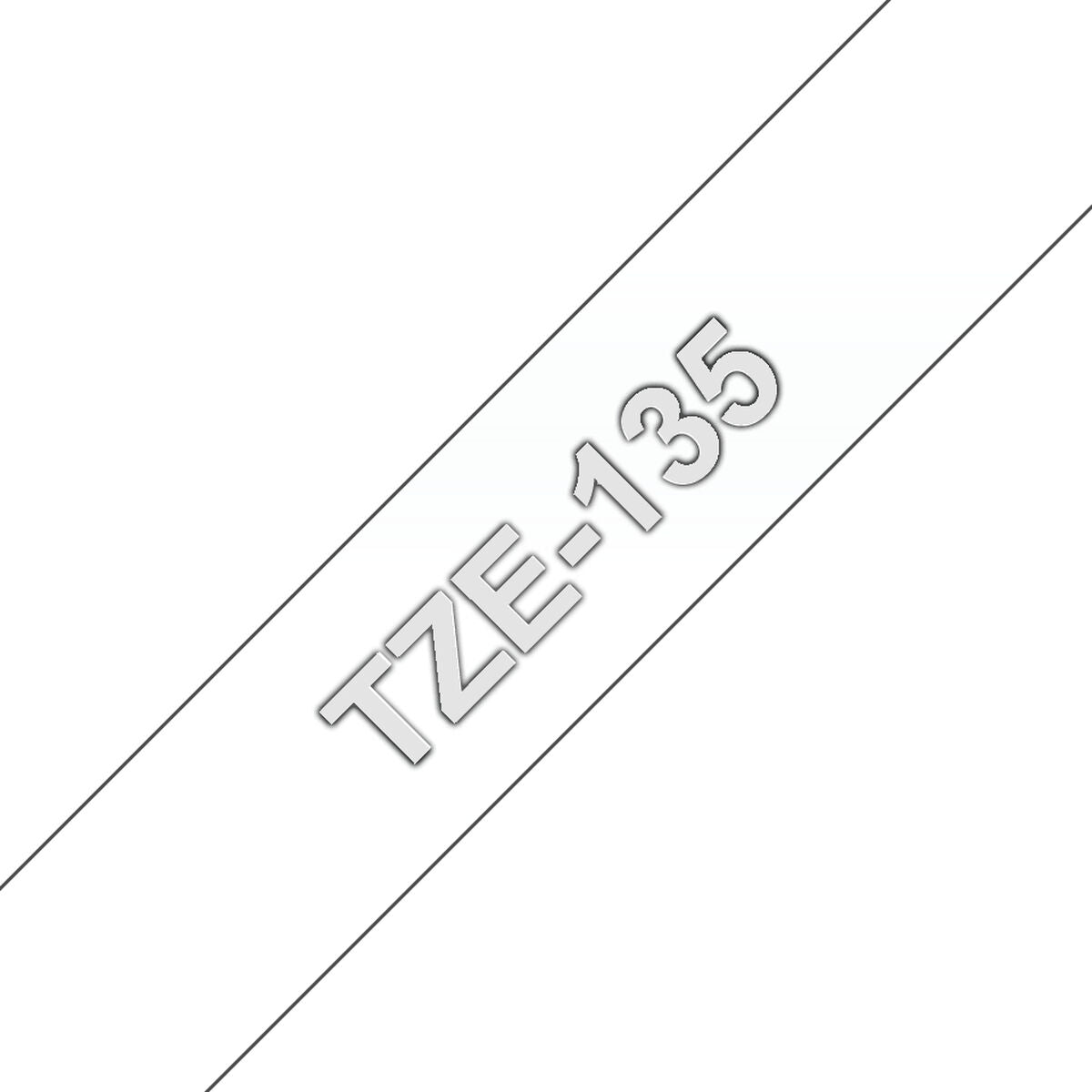 BROTHER P-TOUCH TZE-135 blanc sur clear 12mm