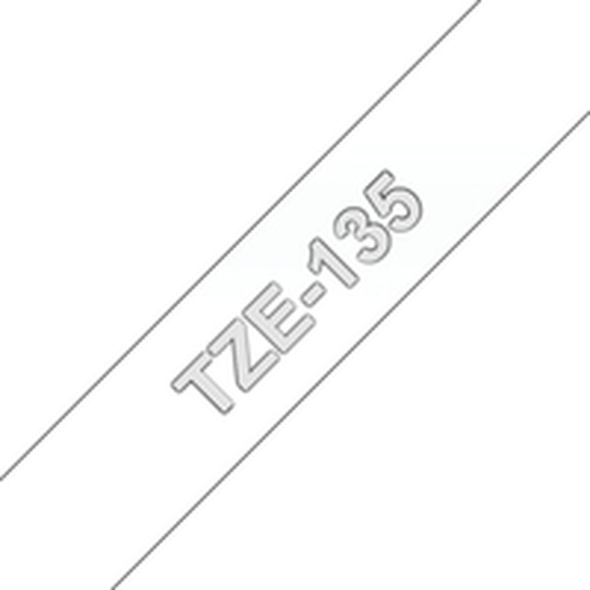 BROTHER P-TOUCH TZE-135 blanc sur clear 12mm
