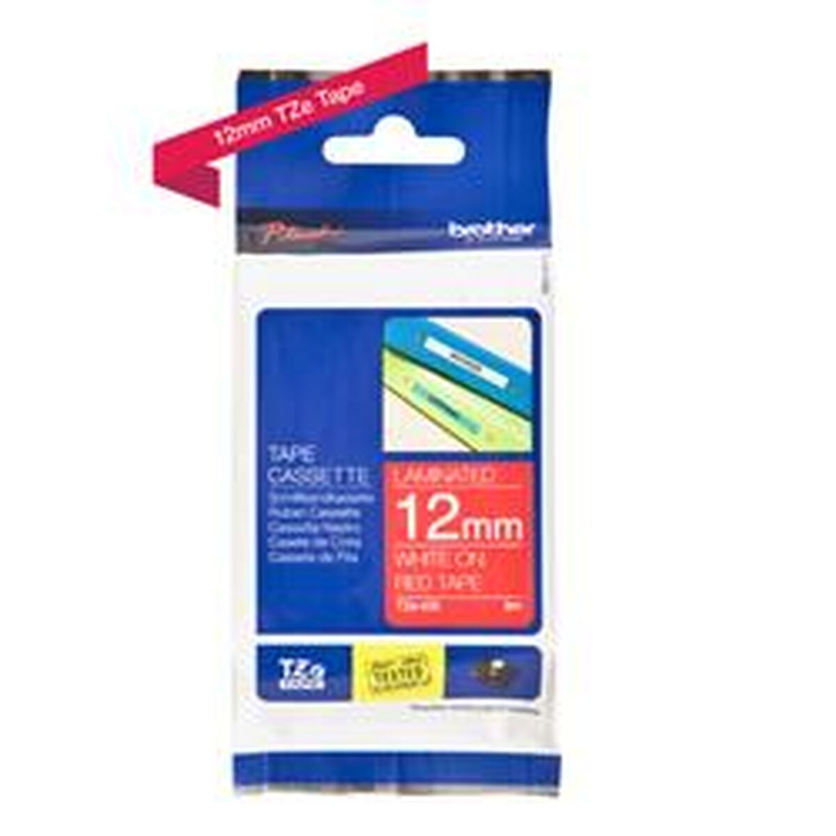 BROTHER P-TOUCH TZE-435 blanc sur rouge 12mm