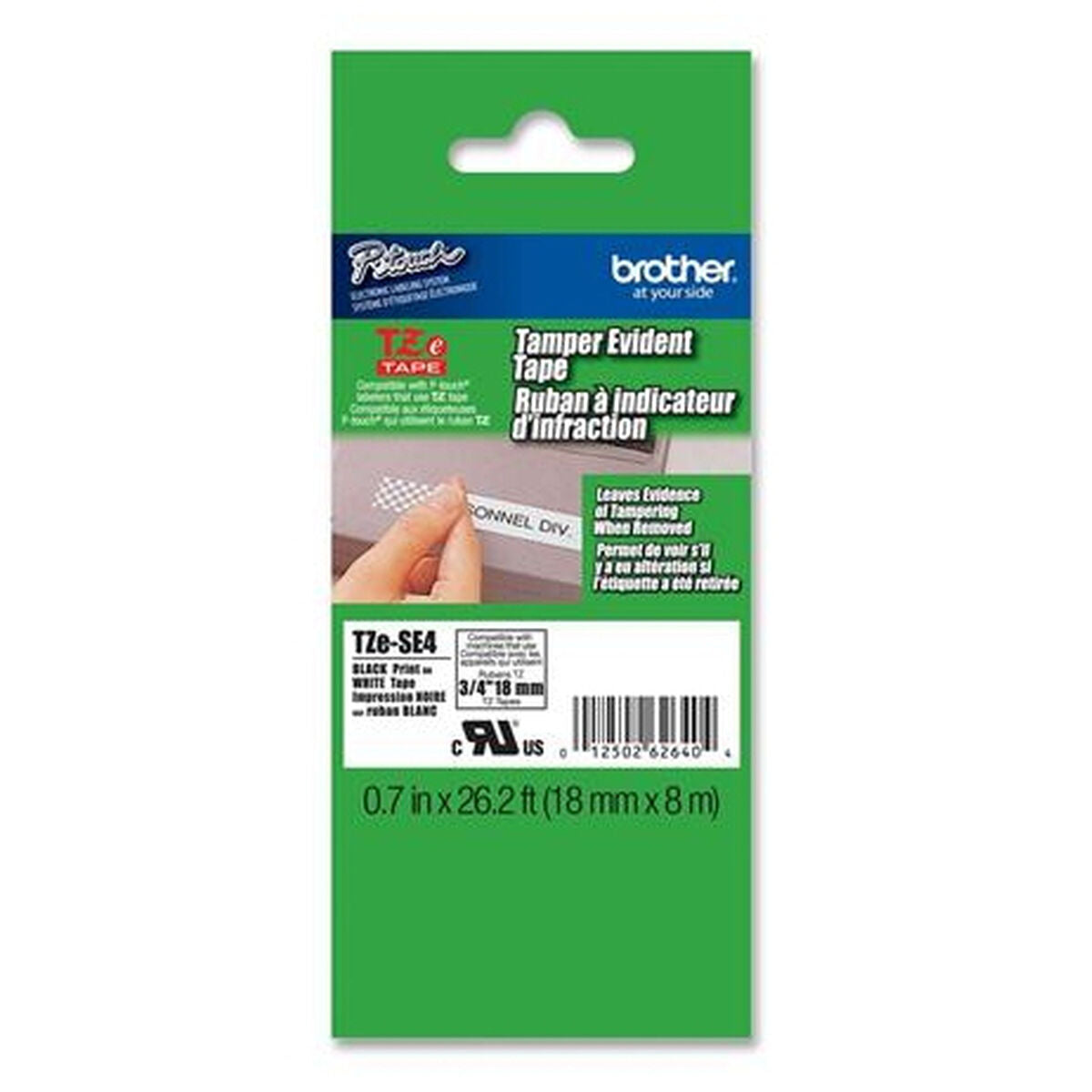 BROTHER P-TOUCH TZE-SE4noir sur security blanc textile 18