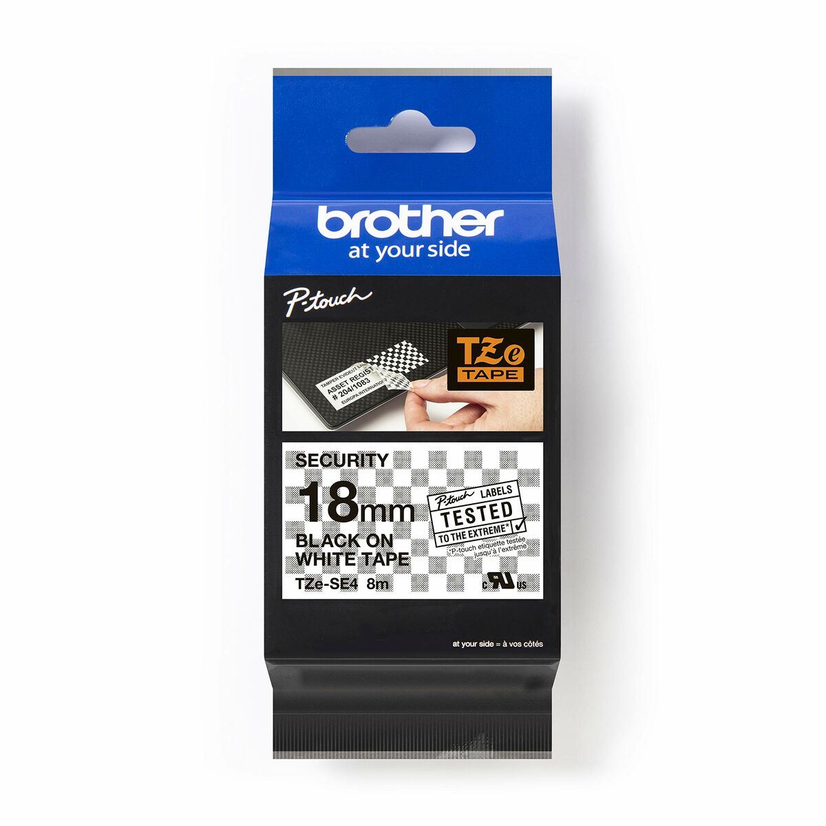 BROTHER P-TOUCH TZE-SE4noir sur security blanc textile 18