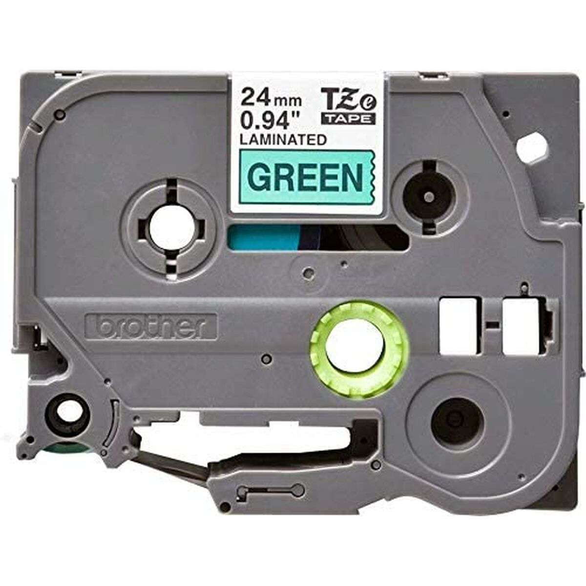 Tape/24mm black on green f P-Touch TZE
