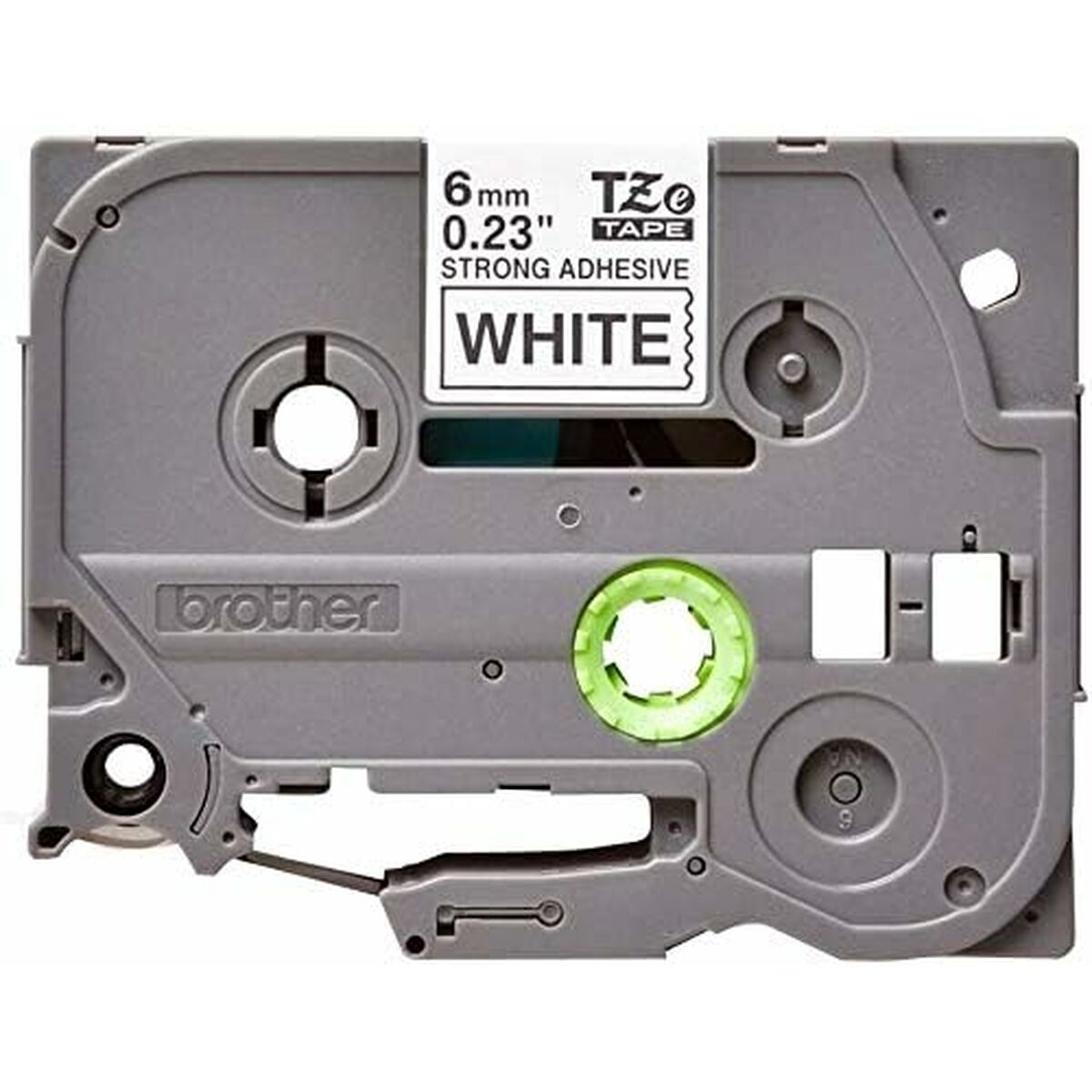 BROTHER P-TOUCH TZE-S211 noir sur blanc 6mm extra gluey