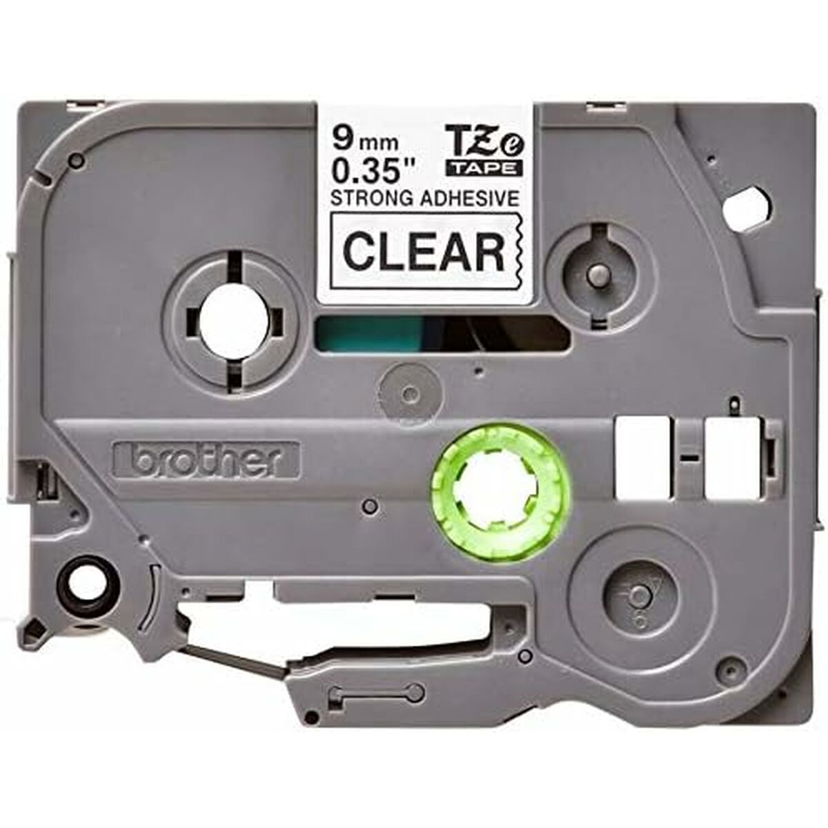 BROTHER P-TOUCH TZE-S121 noir sur clear 9mm extra gluey