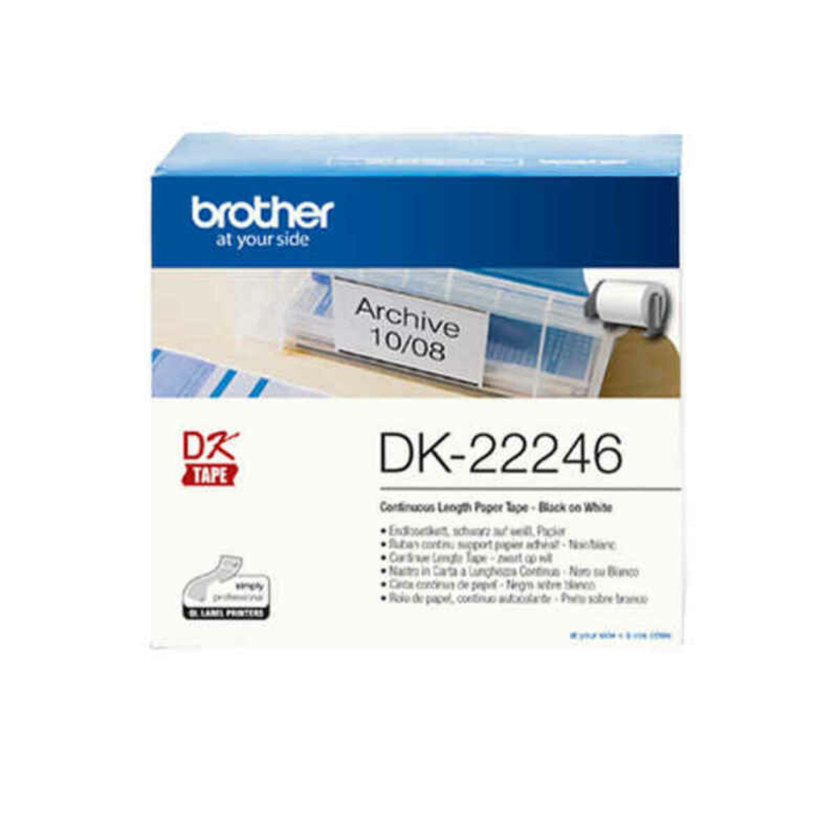 BROTHER Ruban DK tapes - Rouleau continu adhesif 103,6 mm x 30,48 m