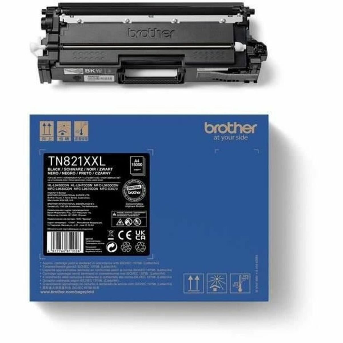 BROTHER TN-821XXLBK Ultra High Yield Black Toner Cartridge for EC Prints 15000 pages