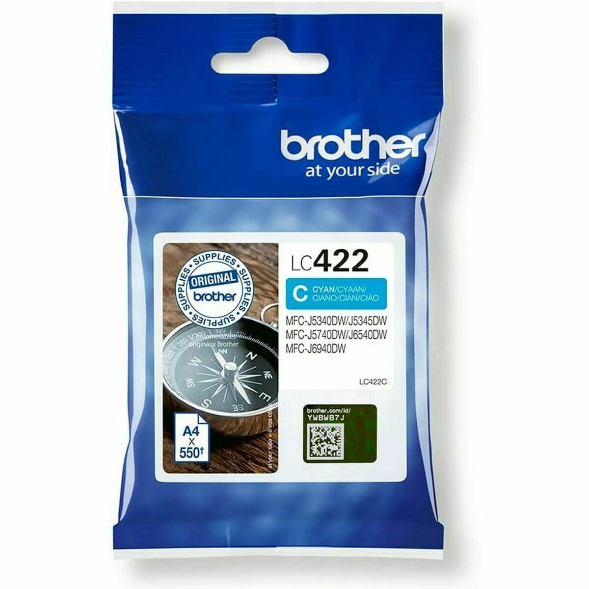 BROTHER LC422C Ink Cartridge For BH19M/B Compatible with MFC-J5340DW MFC-J5740DW MFC-J6540DW MFC-J6940DW 550 pages