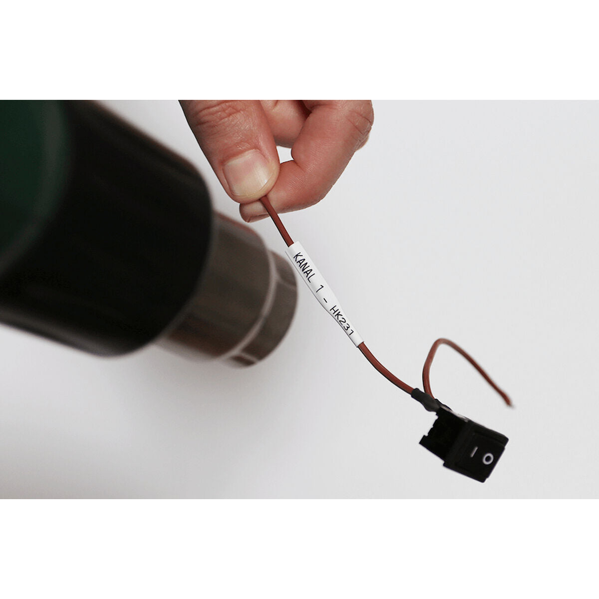 21.0MM BLACK ON WHITE HEAT SHRINK TAPE