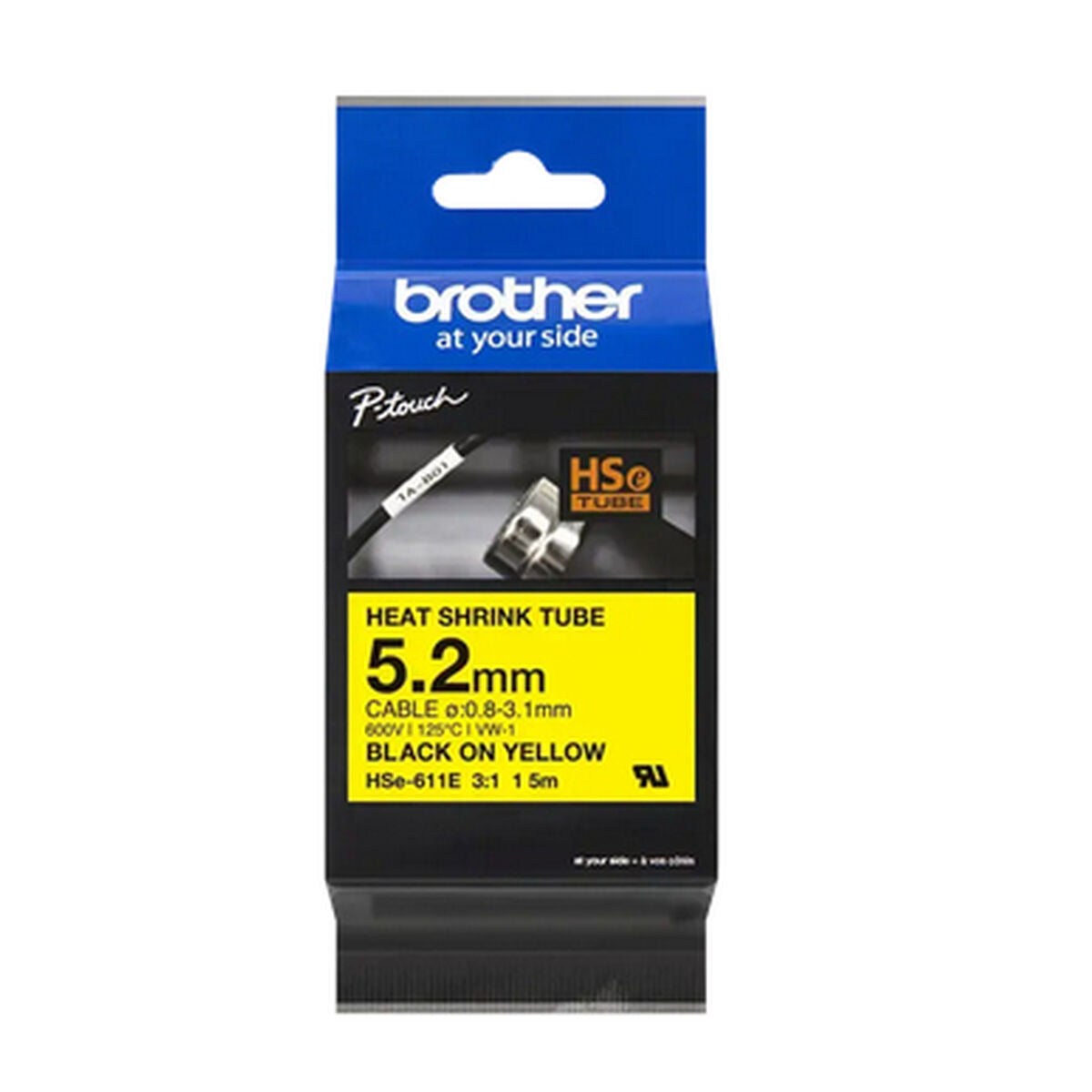 5.2MM BLACK ON YELLOW HEAT SHRINK TAPE