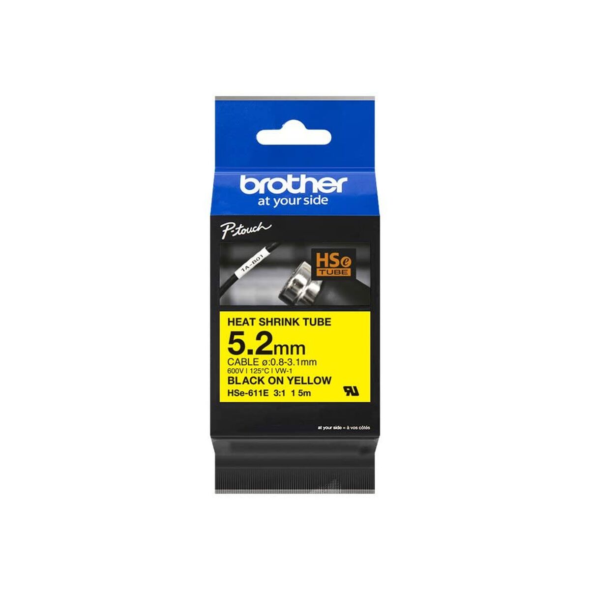 5.2MM BLACK ON YELLOW HEAT SHRINK TAPE